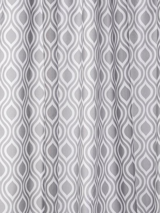 stillFront image of croydex-grey-medallion-shower-curtain
