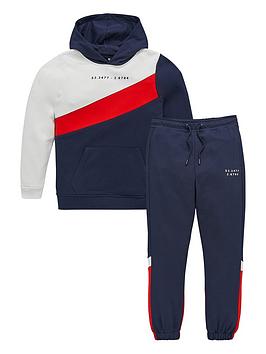 V by Very V By Very Cut And Sew Hoodie And Jogger Set - Navy Picture