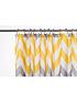  image of croydex-chevron-shower-curtain-and-bathmat-set-ndash-yellow-grey-and-white