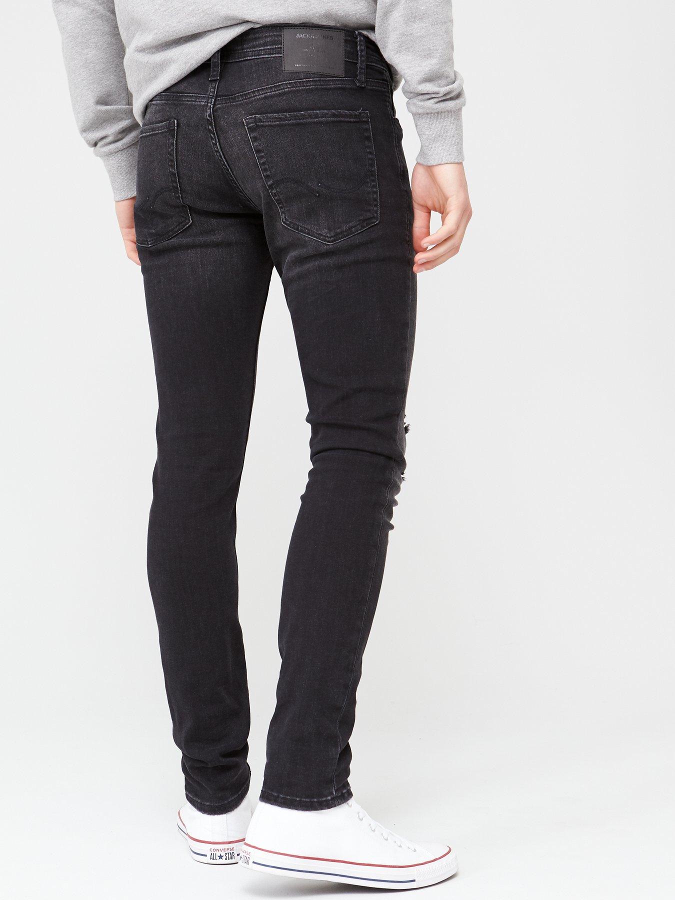 jack and jones black ripped jeans
