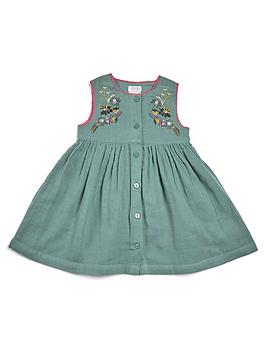 Mamas & Papas   Baby Girls Cheesecloth Dress - Green