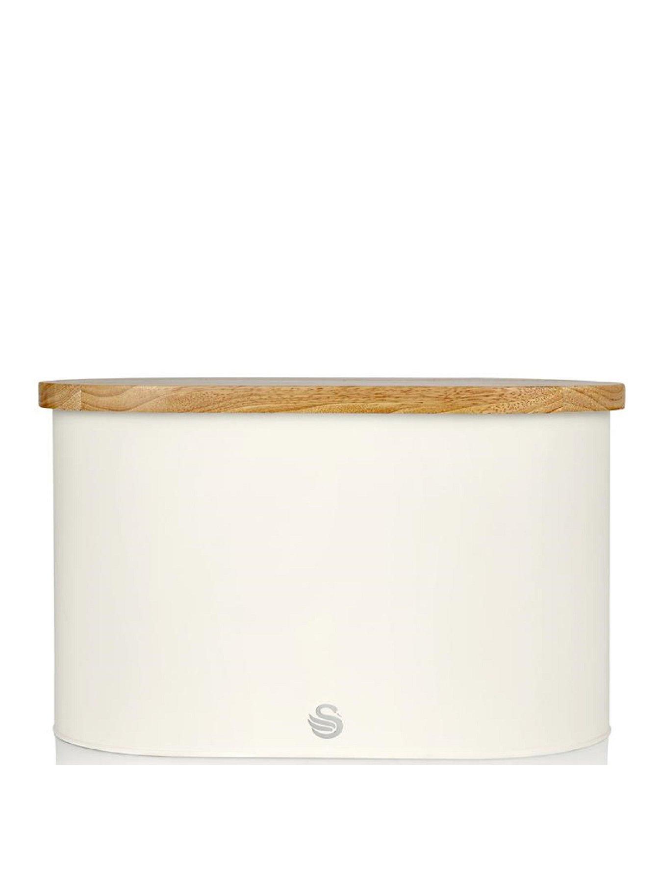 Swan Nordic Bread Bin with Wooden Lid