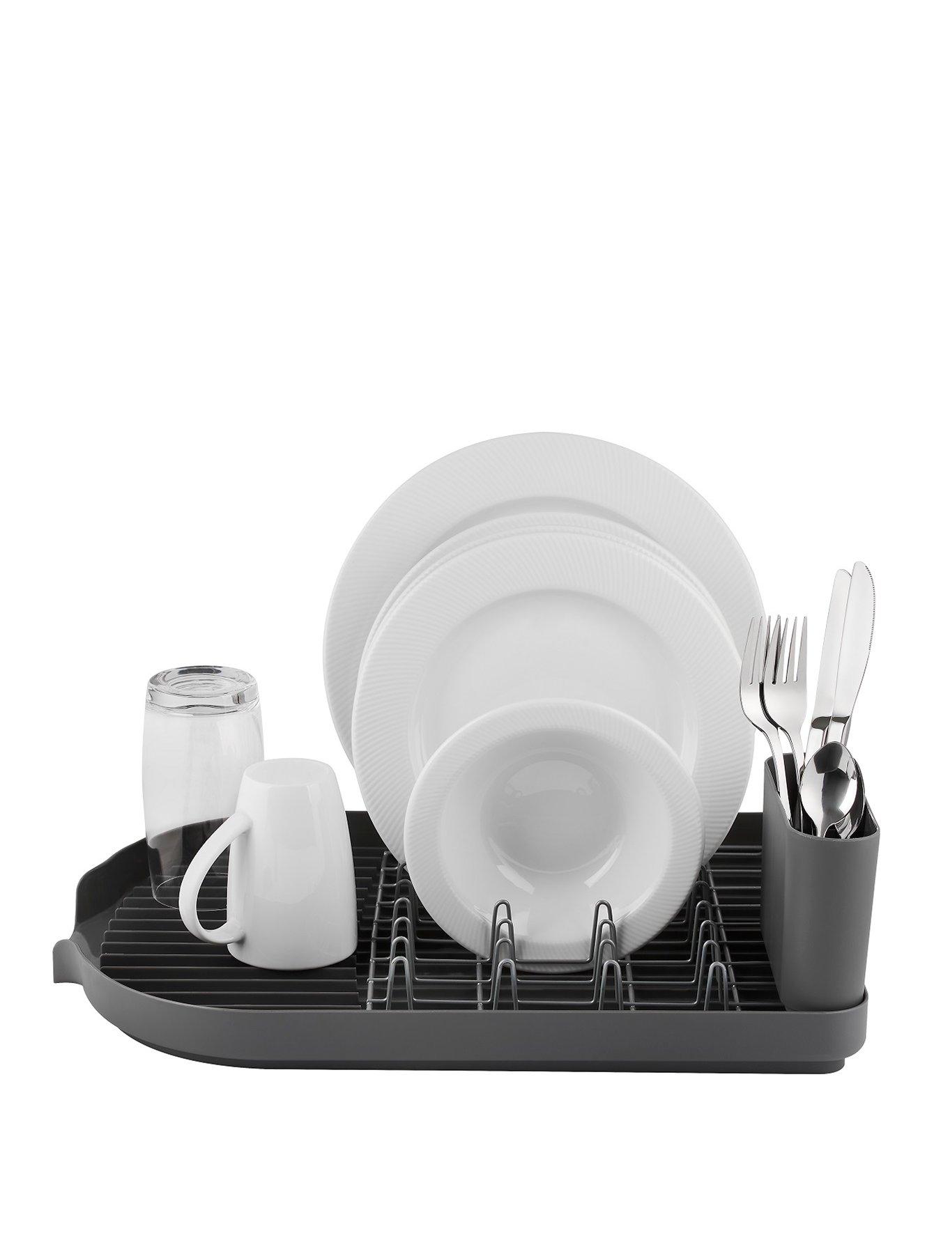 undefined Compact Dish Rack with Cutlery Holder