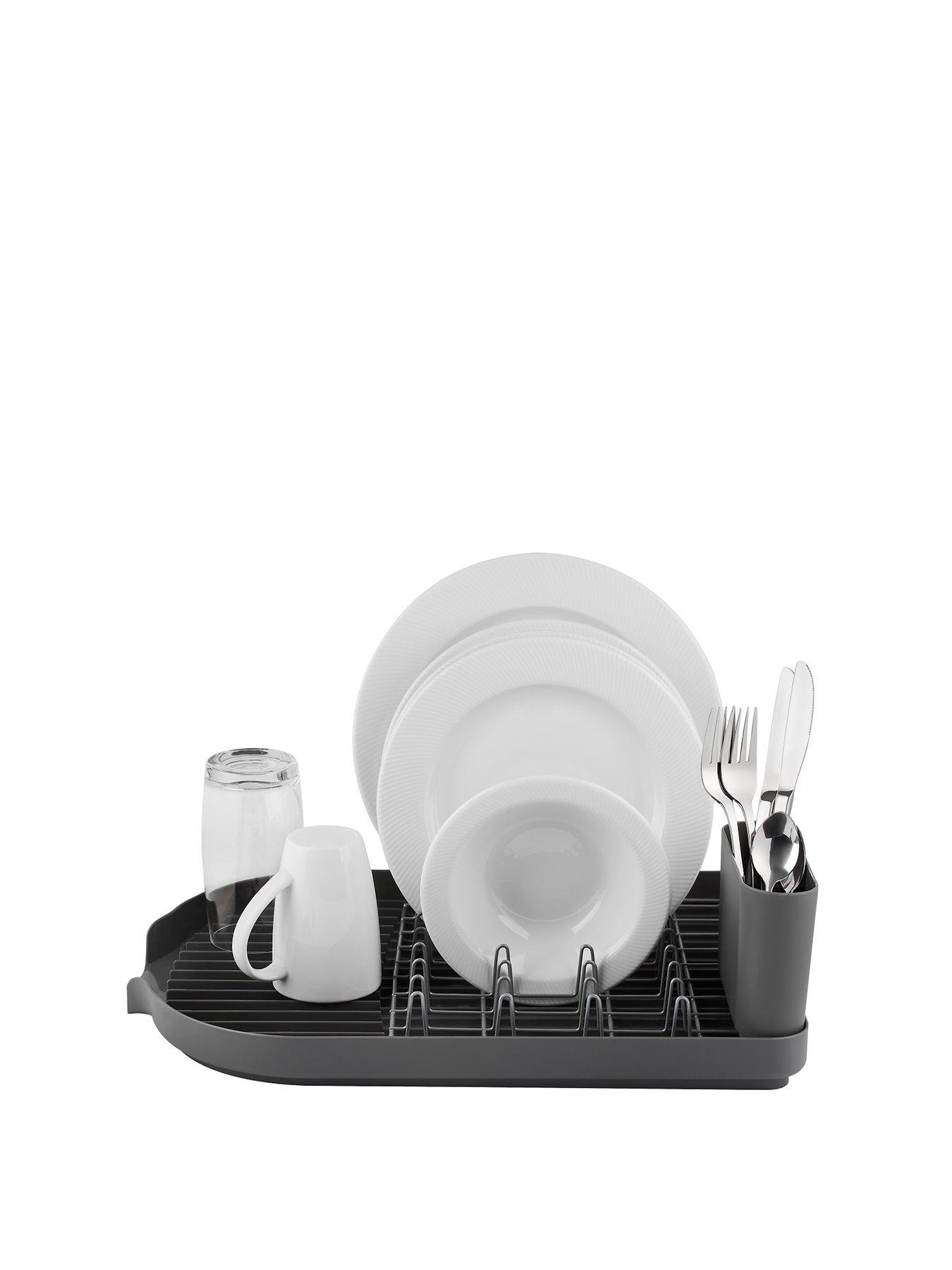stillFront image of tower-compact-dish-rack-with-cutlery-holder