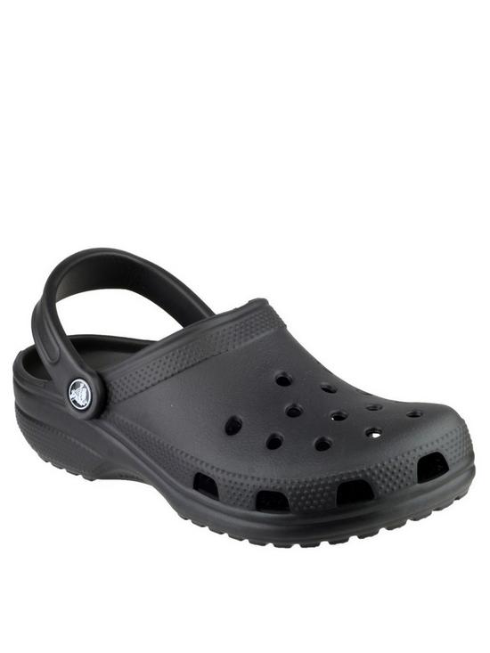 front image of crocs-classic-clogs-black
