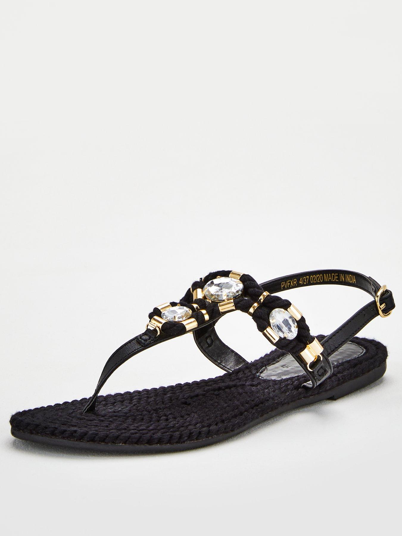 very black sandals