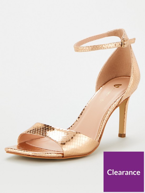 front image of v-by-very-wide-fit-bale-barely-there-heeled-sandal-rose-gold