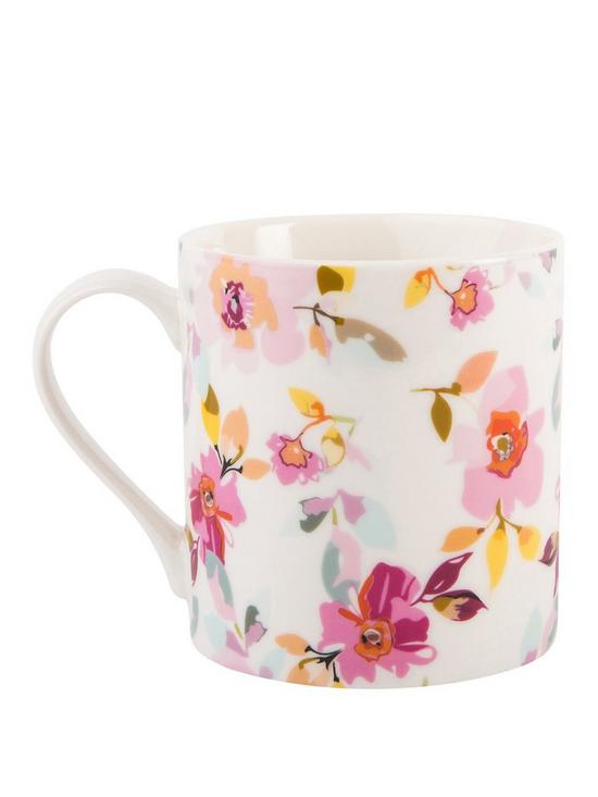 front image of summerhouse-by-navigate-gardenia-gift-boxed-white-floral-mug