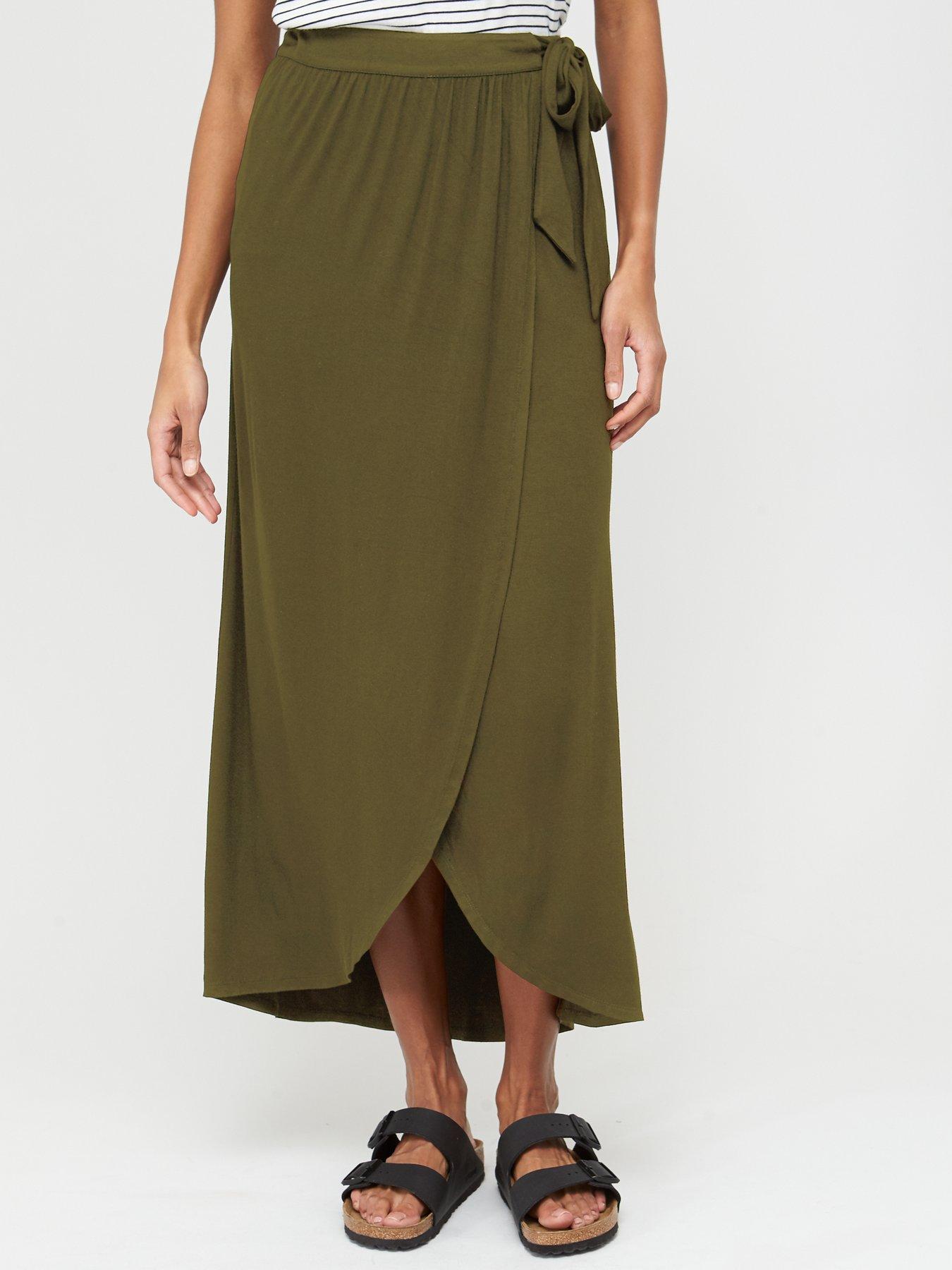 khaki maxi skirt