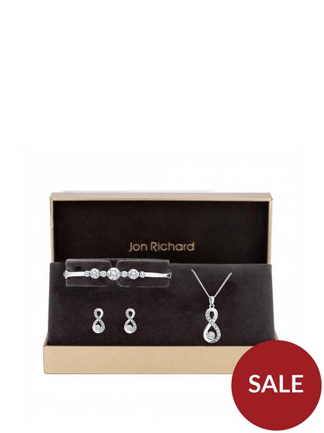 jon-richard-silver-plated-crystal-infinity-jewellery-set