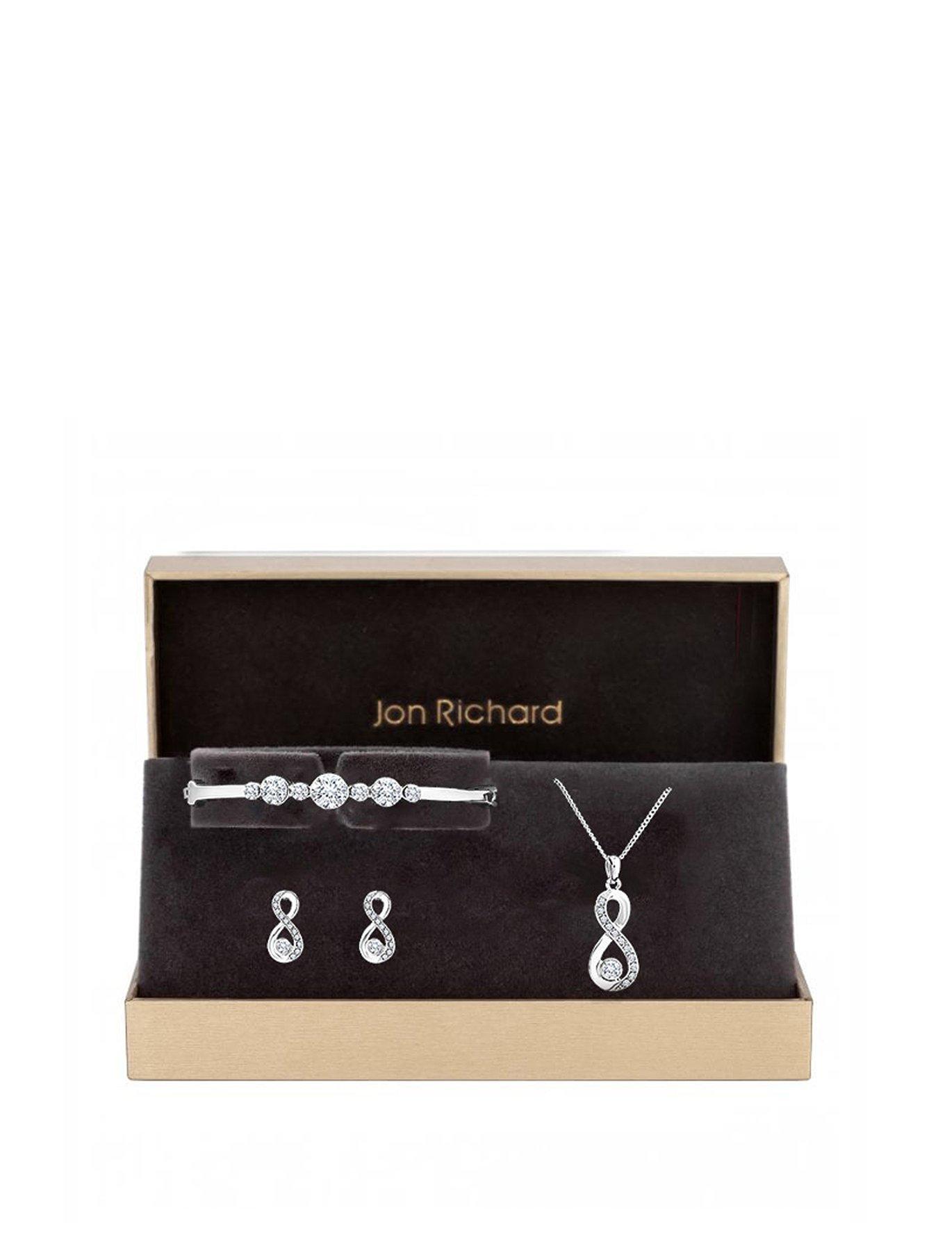 Image 1 of 1 of Jon Richard Silver Plated Crystal Infinity Jewellery Set