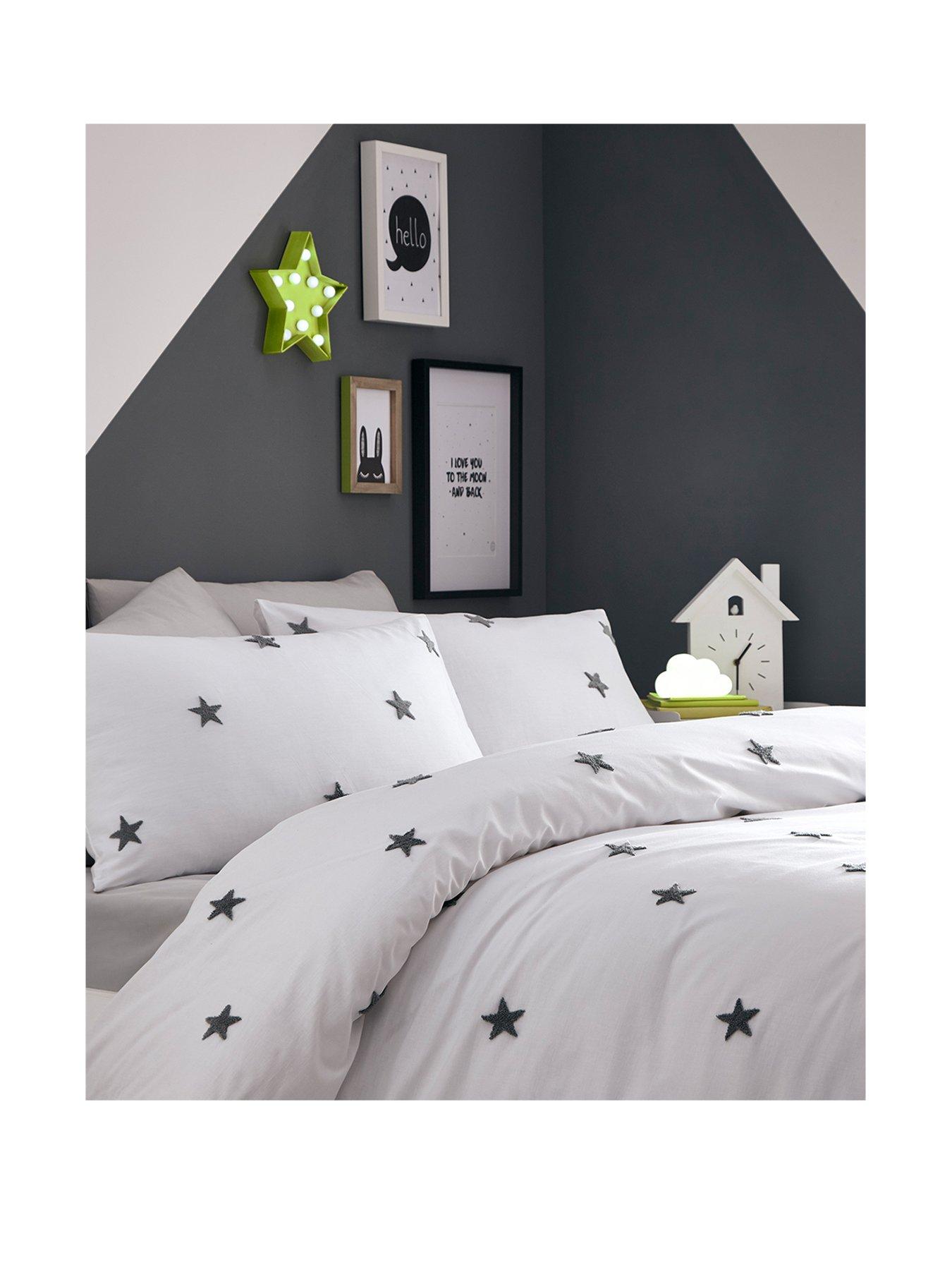 Appletree Tufted Star Duvet Cover Set Grey Littlewoods Com