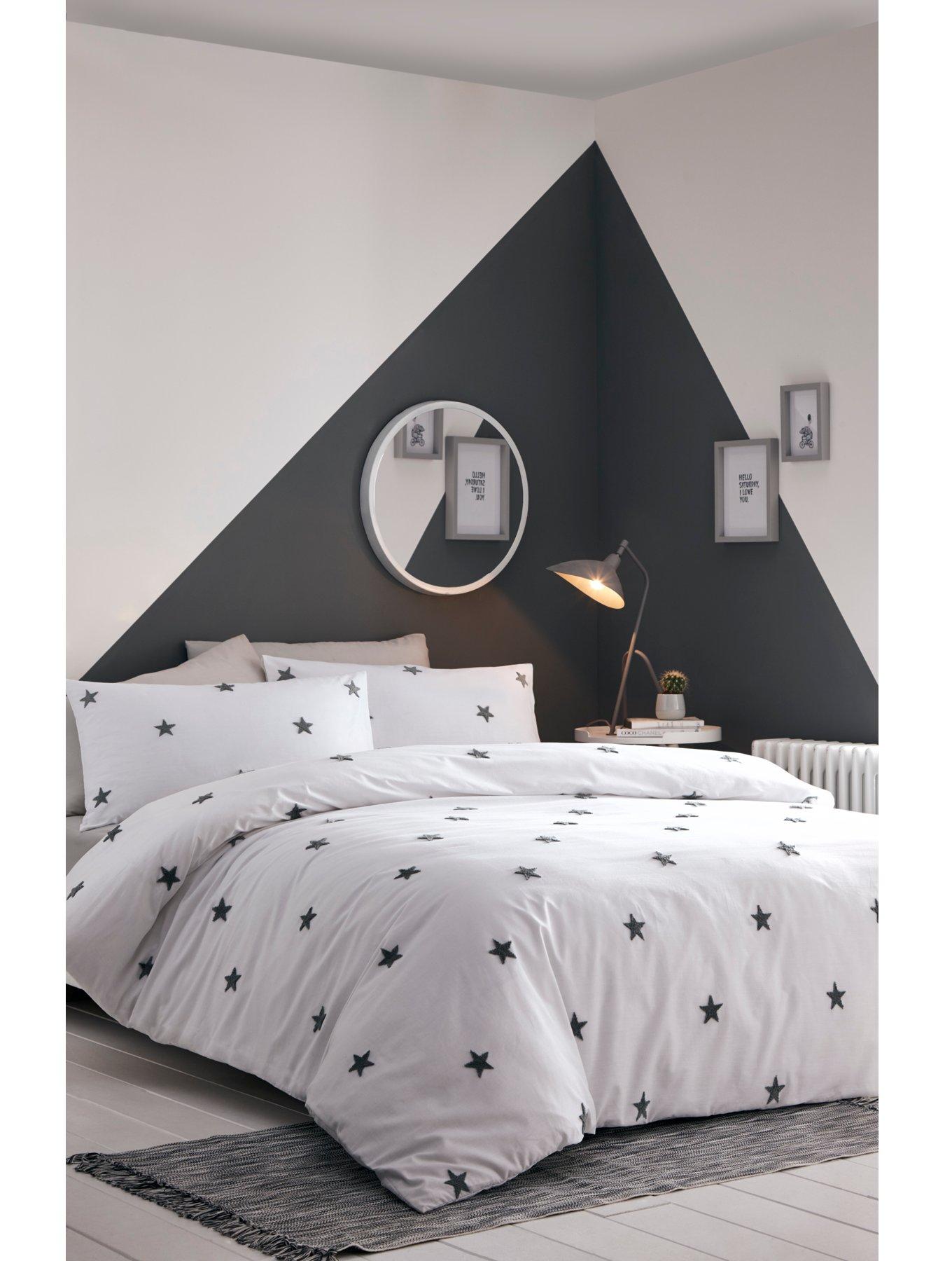 Appletree Tufted Star Duvet Cover Set Grey Littlewoods Com