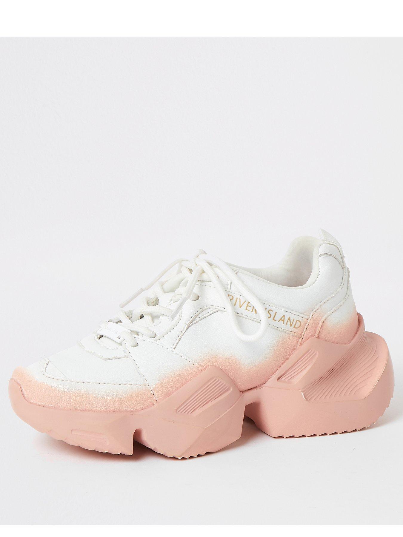 girls chunky white trainers
