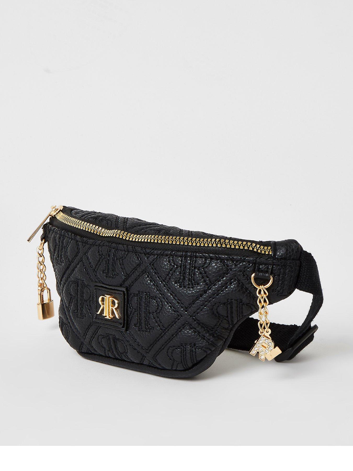 river island black bum bag