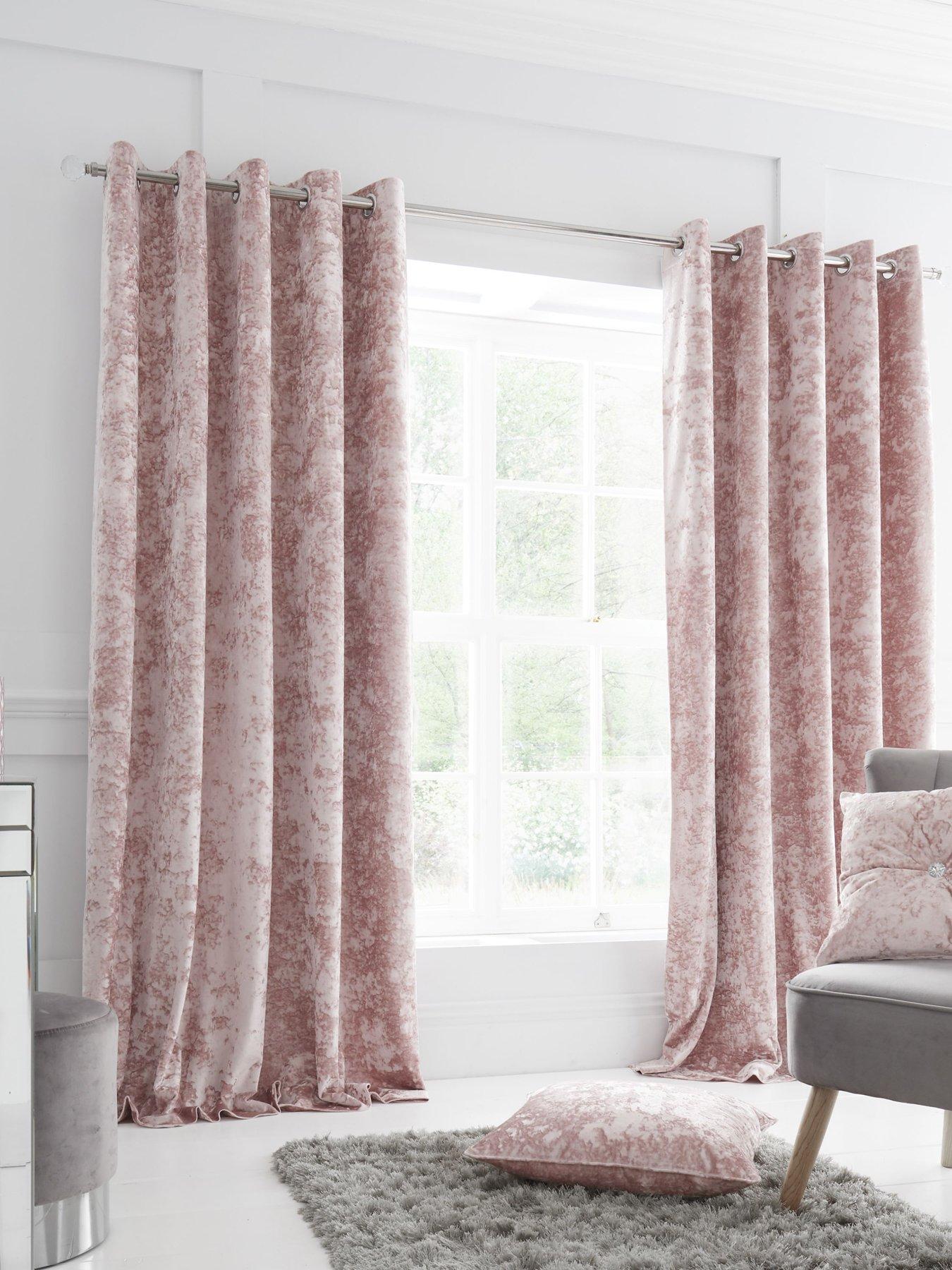 Catherine Lansfield Crushed Velvet Eyelet Lined Curtains
