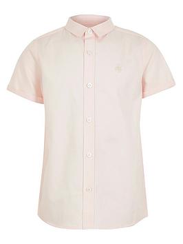 River Island River Island Boys Short Sleeve Twill Shirt - Pink Picture