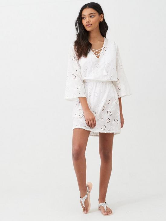 front image of pour-moi-cotton-broderie-cover-up-white