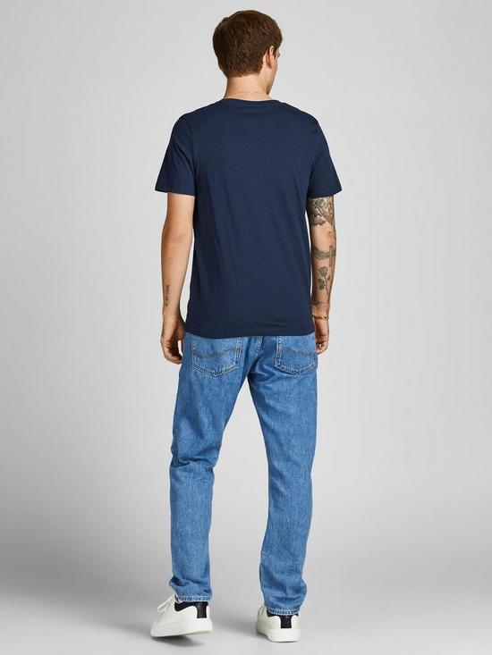 stillFront image of jack-jones-essentials-logo-short-sleeve-t-shirt-navy