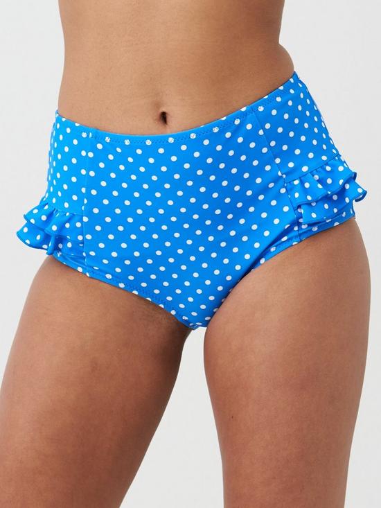 stillFront image of pour-moi-hot-spots-high-waisted-control-briefs-blue