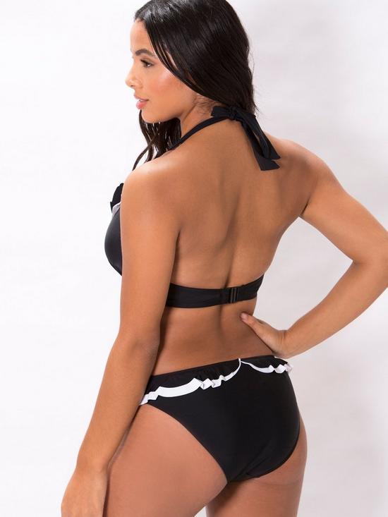 back image of pour-moi-capri-frill-triangle-hidden-underwired-top-black