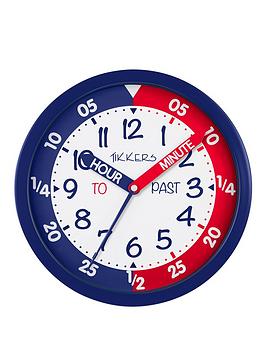 Tikkers Tikkers Time Teacher Wall Clock &Ndash; Red And Blue Picture
