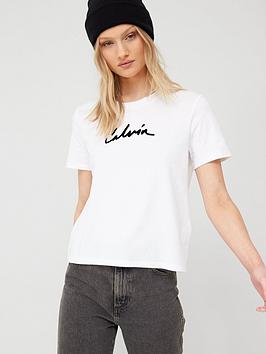 Calvin Klein Jeans Calvin Klein Jeans Calvin Mixed Media Straight T-Shirt  ... Picture