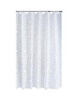 AQUALONA Aqualona White Flora Shower Curtain Picture