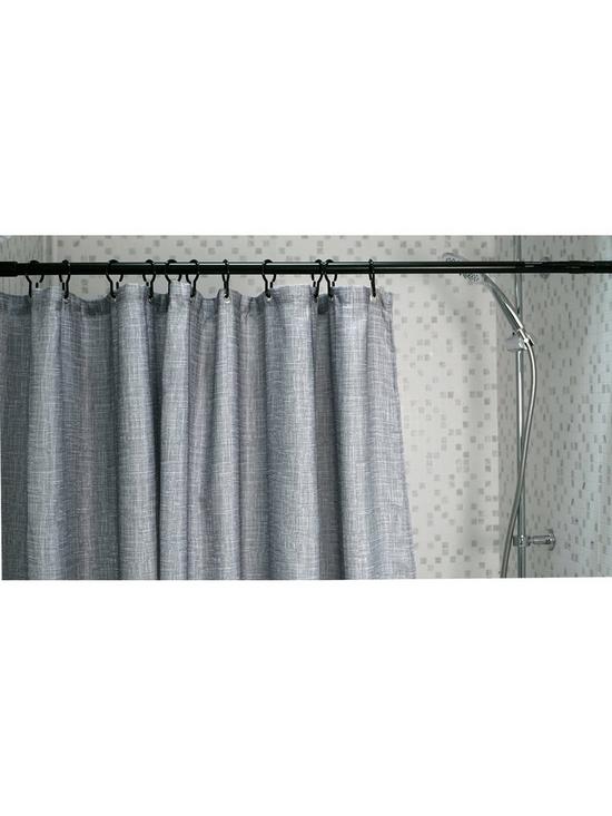 stillFront image of aqualona-grey-slub-shower-curtain