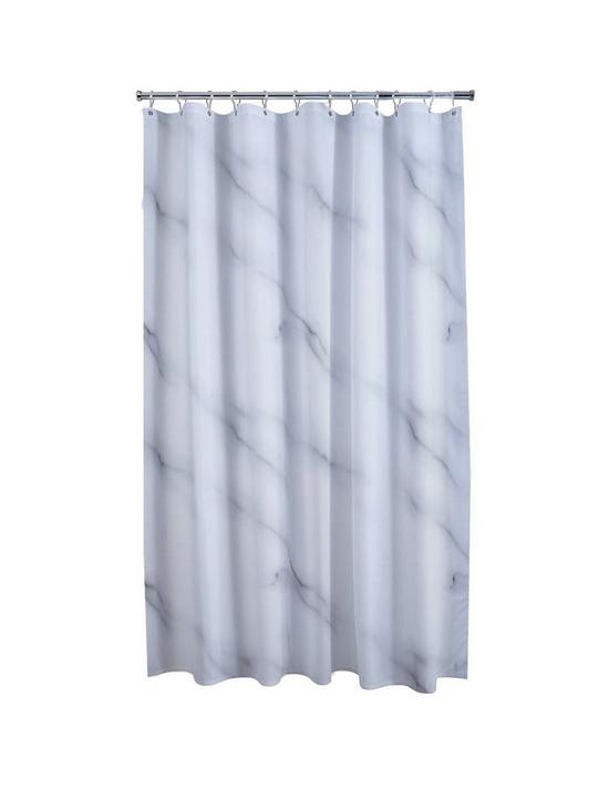 front image of aqualona-marble-shower-curtain