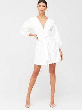 Missguided Missguided Missguided Plunge Self Button Belted Mini Dress -  ... Picture