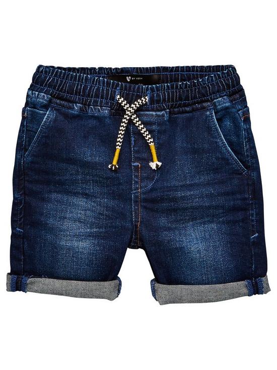 back image of v-by-very-toddlernbspboys-2-pack-denim-jog-waistband-shorts-multi
