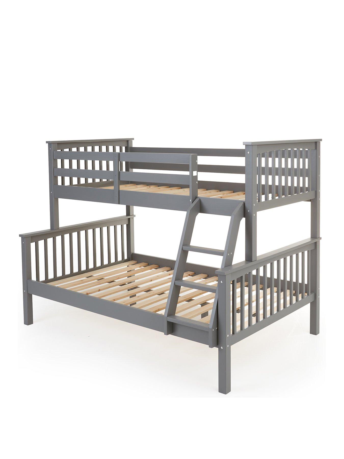 stillFront image of very-home-novara-detachable-trio-bunk-bed-with-mattress-options-buy-amp-save-ndash-grey