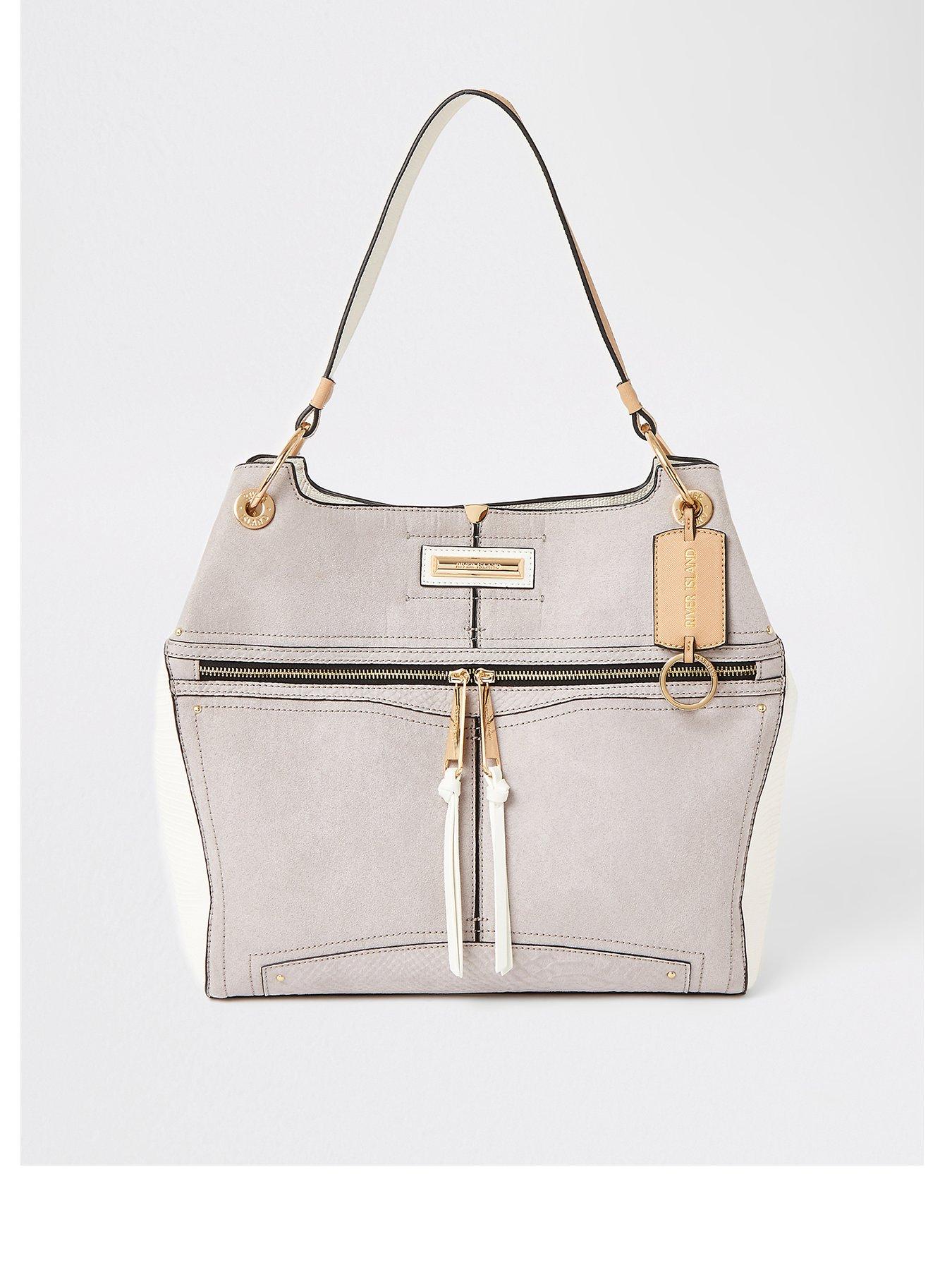 river island grey slouch bag