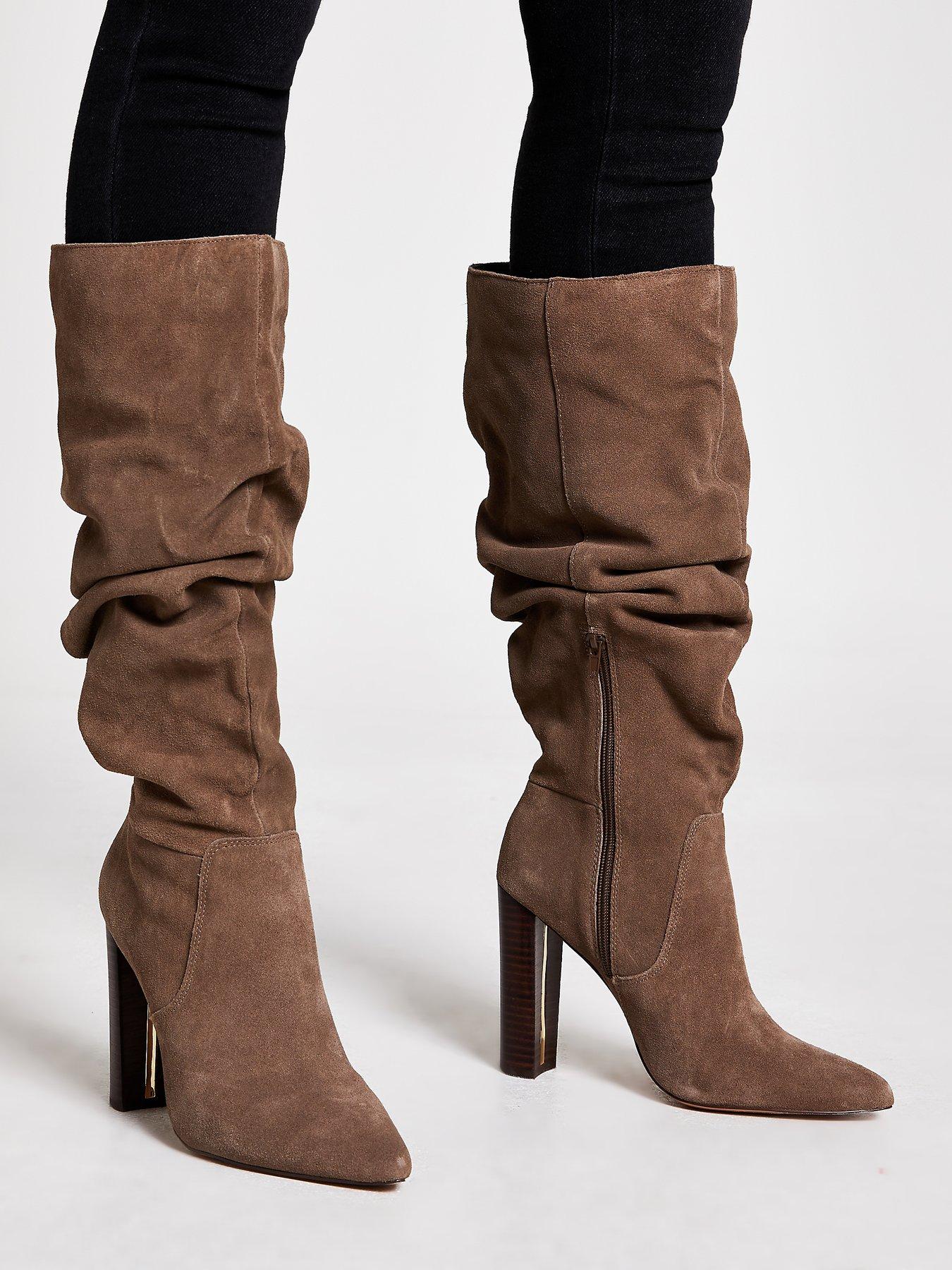 river island black slouch boots