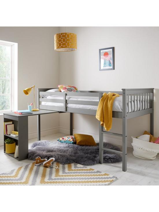 stillFront image of novara-mid-sleeper-with-pull-out-desk-grey