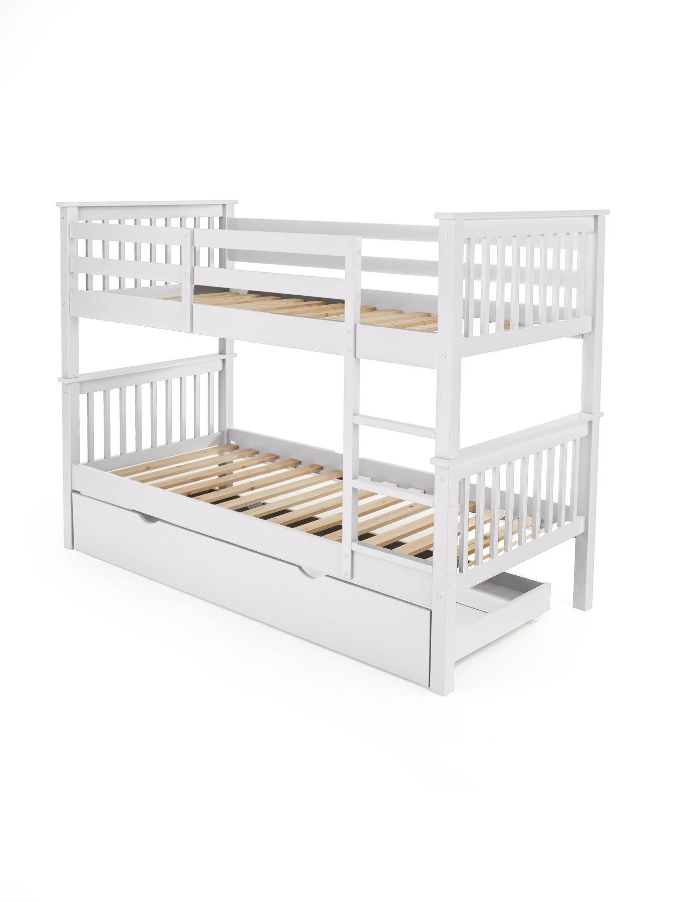  image of the-very-collection-novara-bunk-bed-with-mattress-options-buy-amp-save-white-fscreg-certified