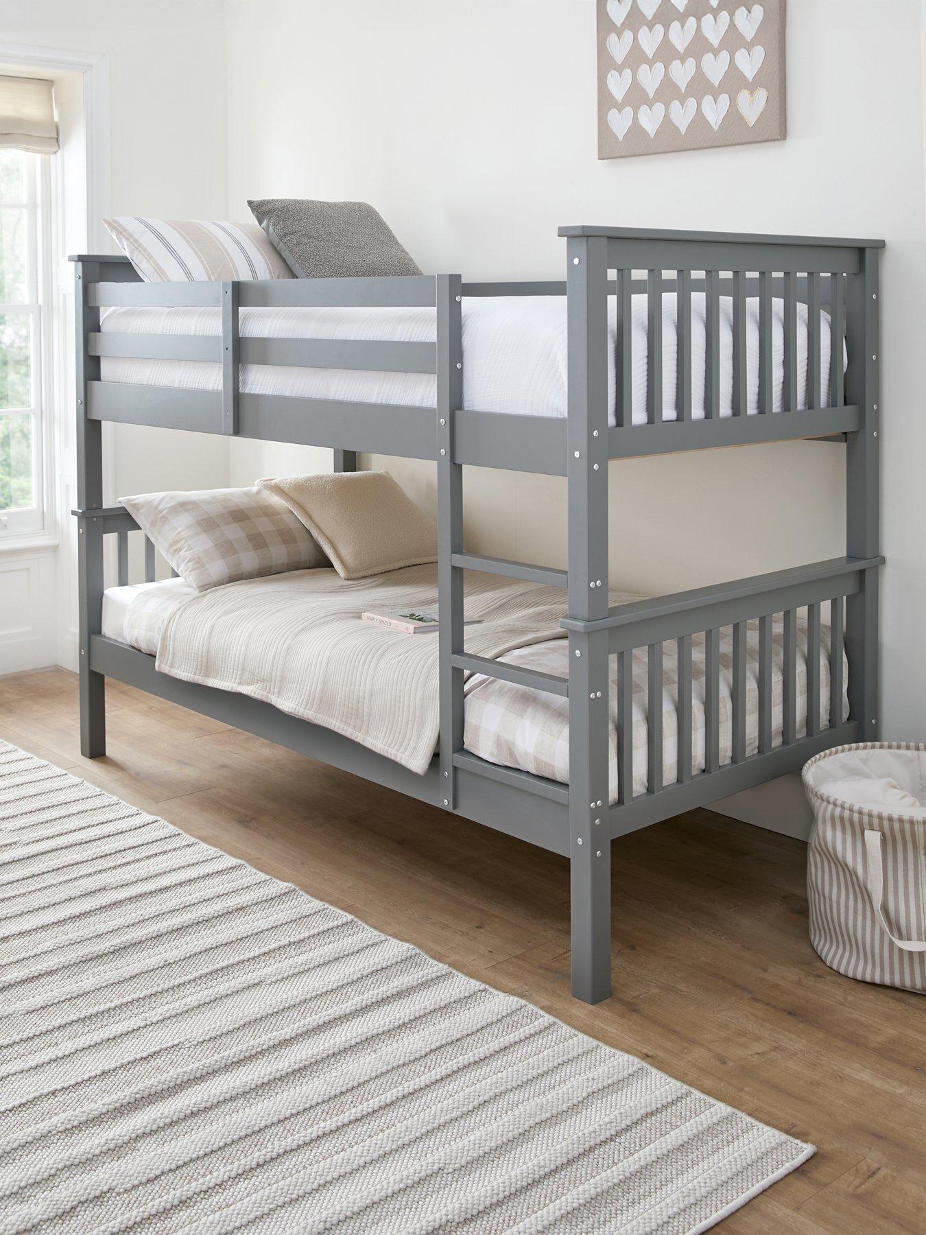 front image of very-home-novara-bunk-bed-with-mattress-options-buy-amp-save-grey-fscreg-certified