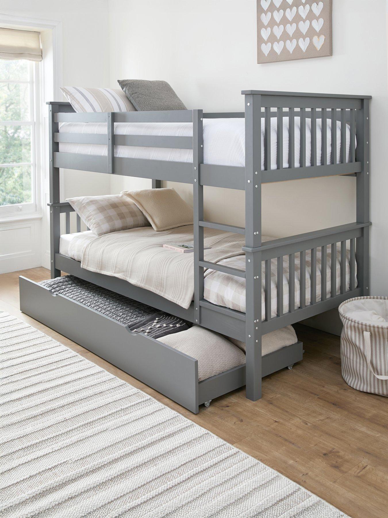  image of very-home-novara-bunk-bed-with-mattress-options-buy-amp-save-grey-fscreg-certified