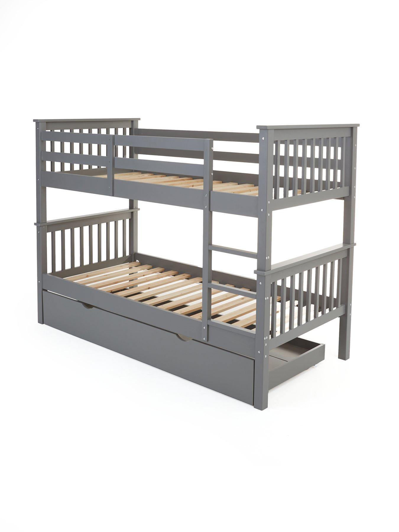 image of very-home-novara-bunk-bed-with-mattress-options-buy-amp-save-grey-fscreg-certified