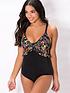  image of pour-moi-hot-spots-floralnbspfrill-control-swimsuit-black