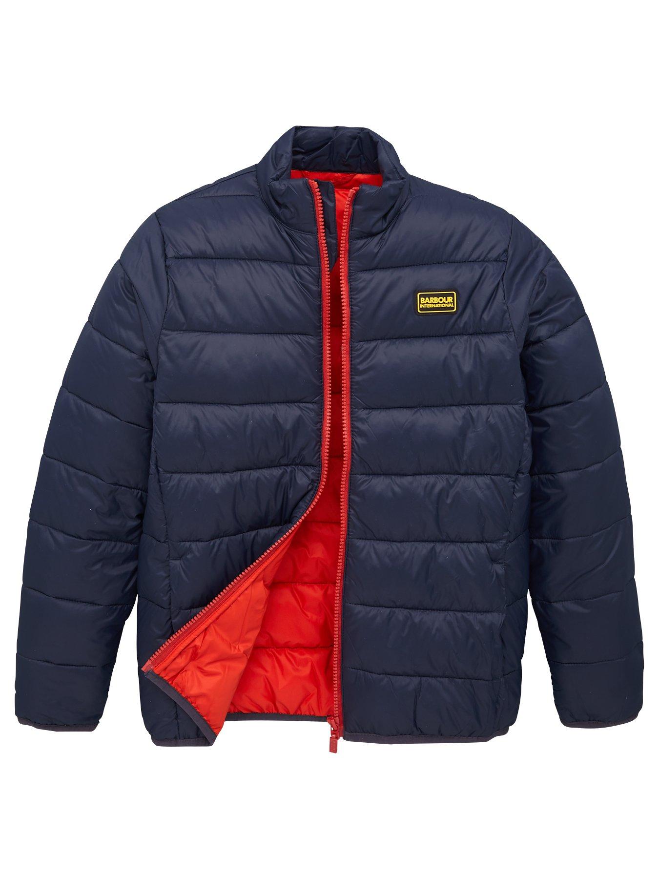 red barbour quilted jacket