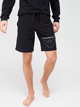 Emporio Armani Bodywear   Thin Eagle Logo Lounge Shorts - Black