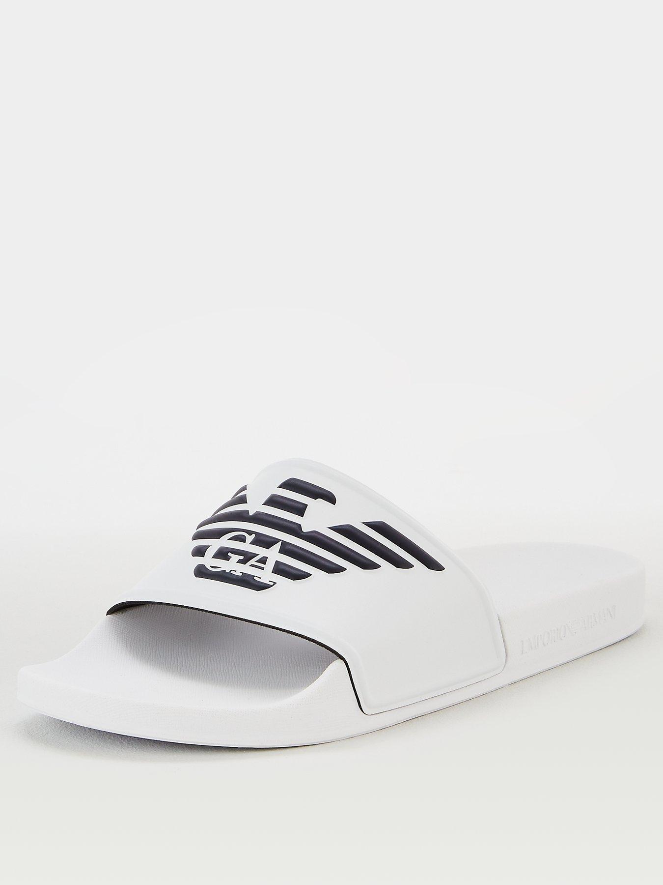 emporio armani sliders white