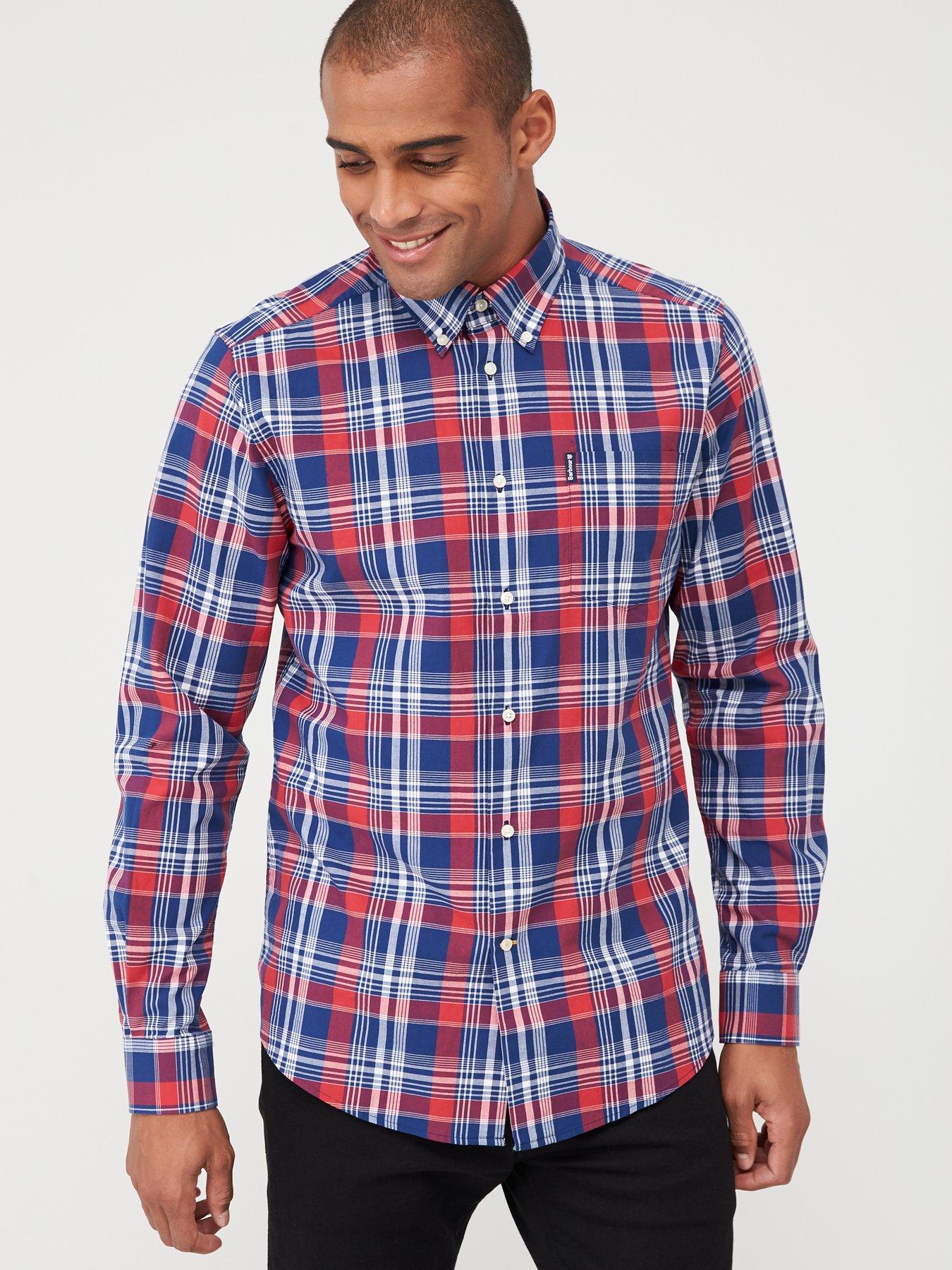 barbour checked shirt mens