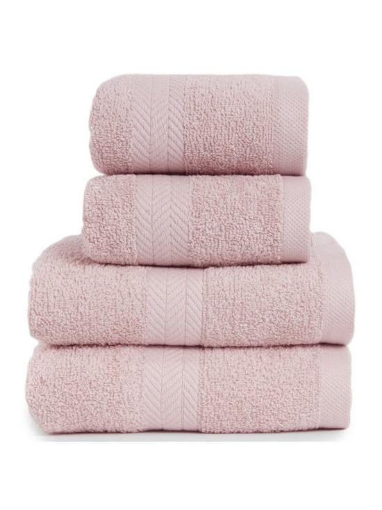 front image of everyday-4-piece-100-cotton-450-gsm-quick-dry-towel-bale-blush