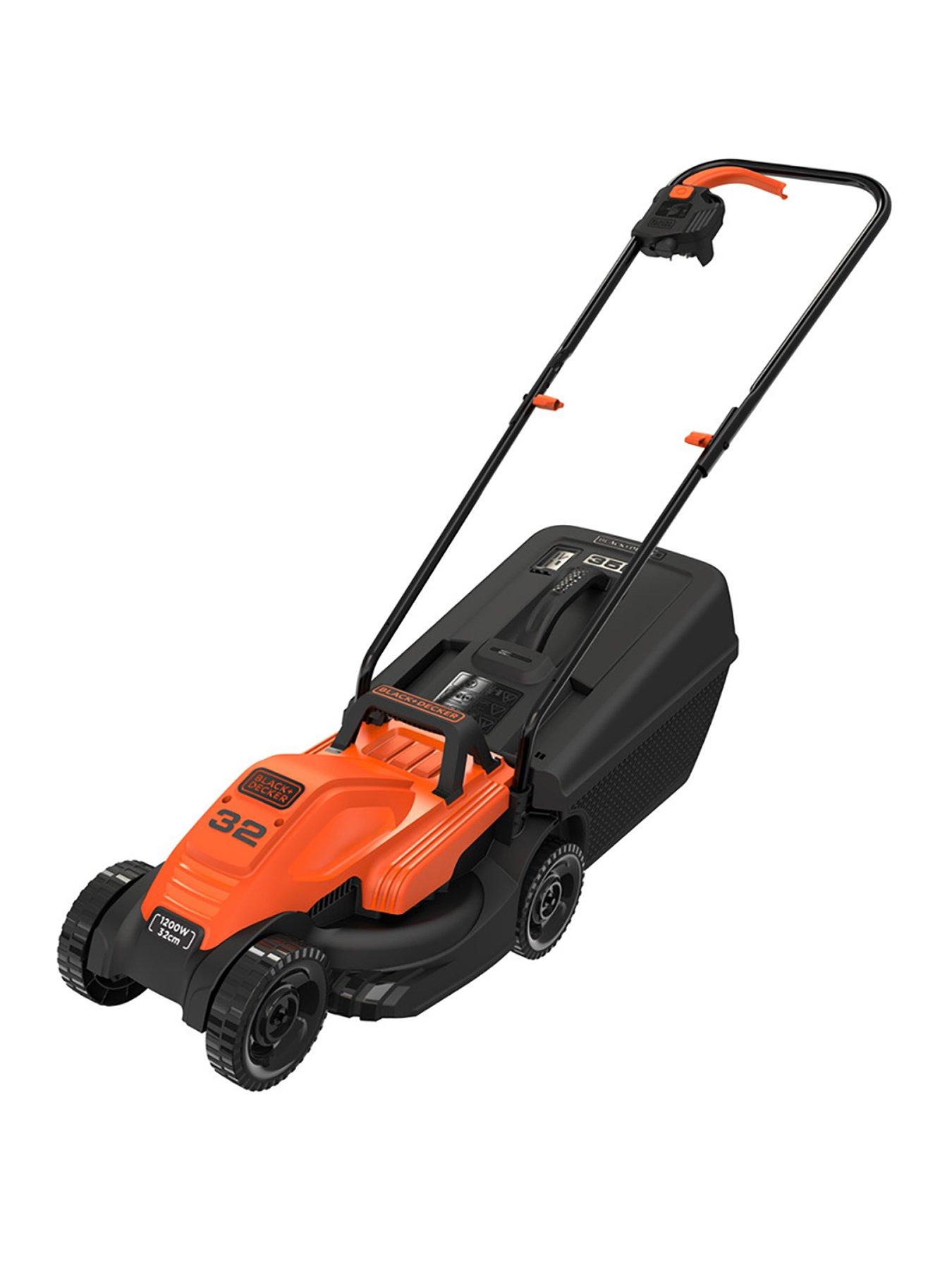 Black Decker 1400W 34 cm Lawnmower with Bike Handle Controls