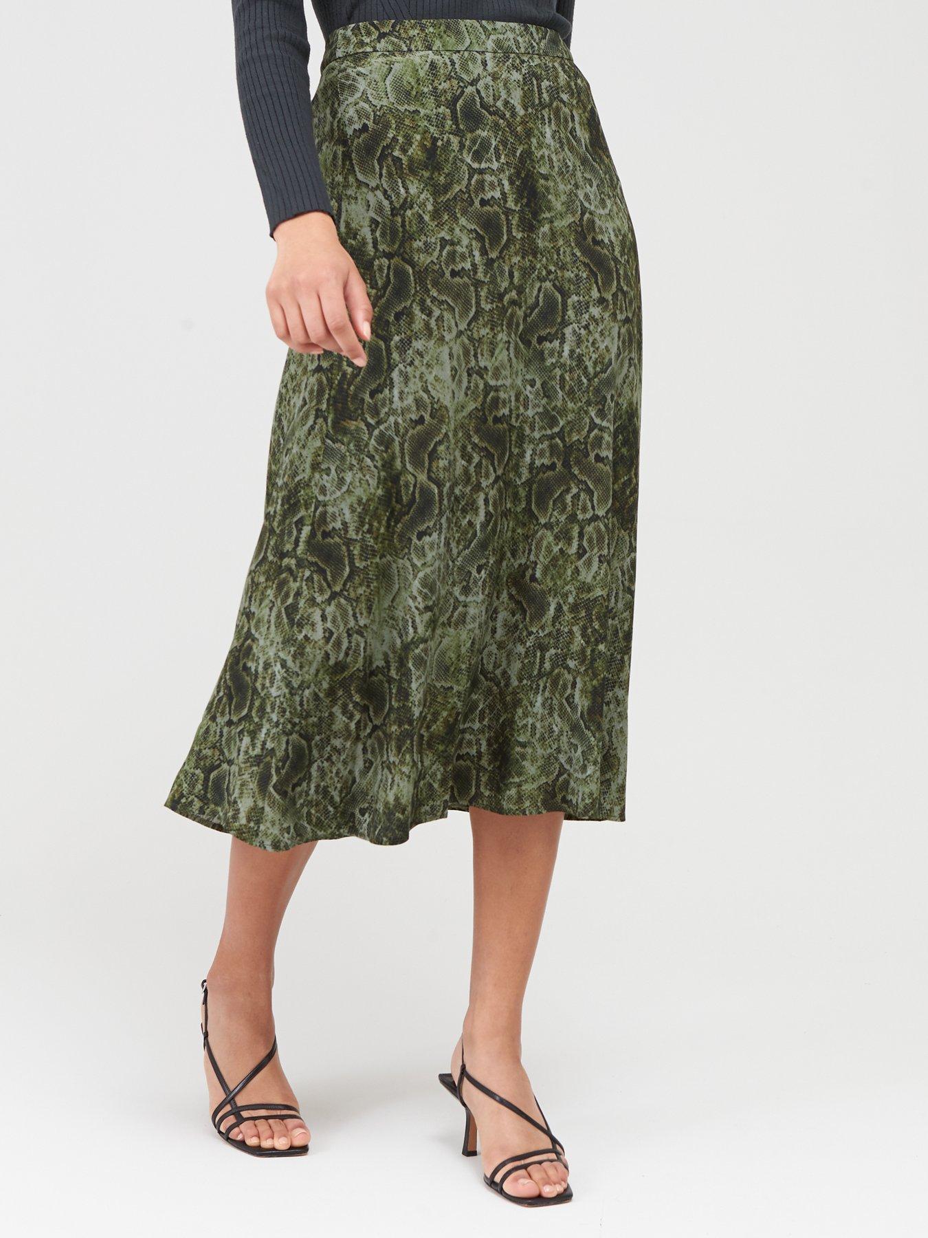 mango snake print midi skirt