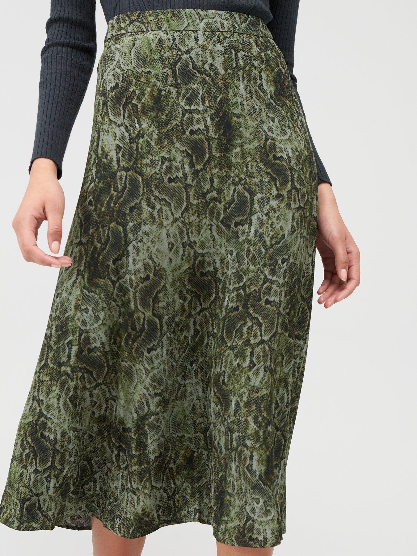 mango snake print midi skirt