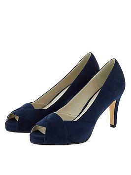 Monsoon Monsoon Carrie Court Peep Toe Shoe - Navy Picture